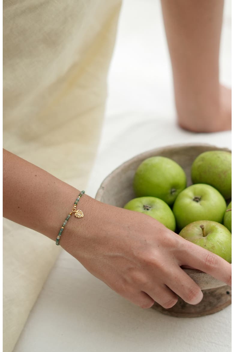Amelia Rooting for You Agate Bead Slide Bracelet, Alternate, color, GOLD