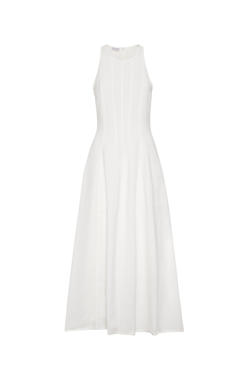 Brunello Cucinelli Pleated Sleeveless Maxi Dress