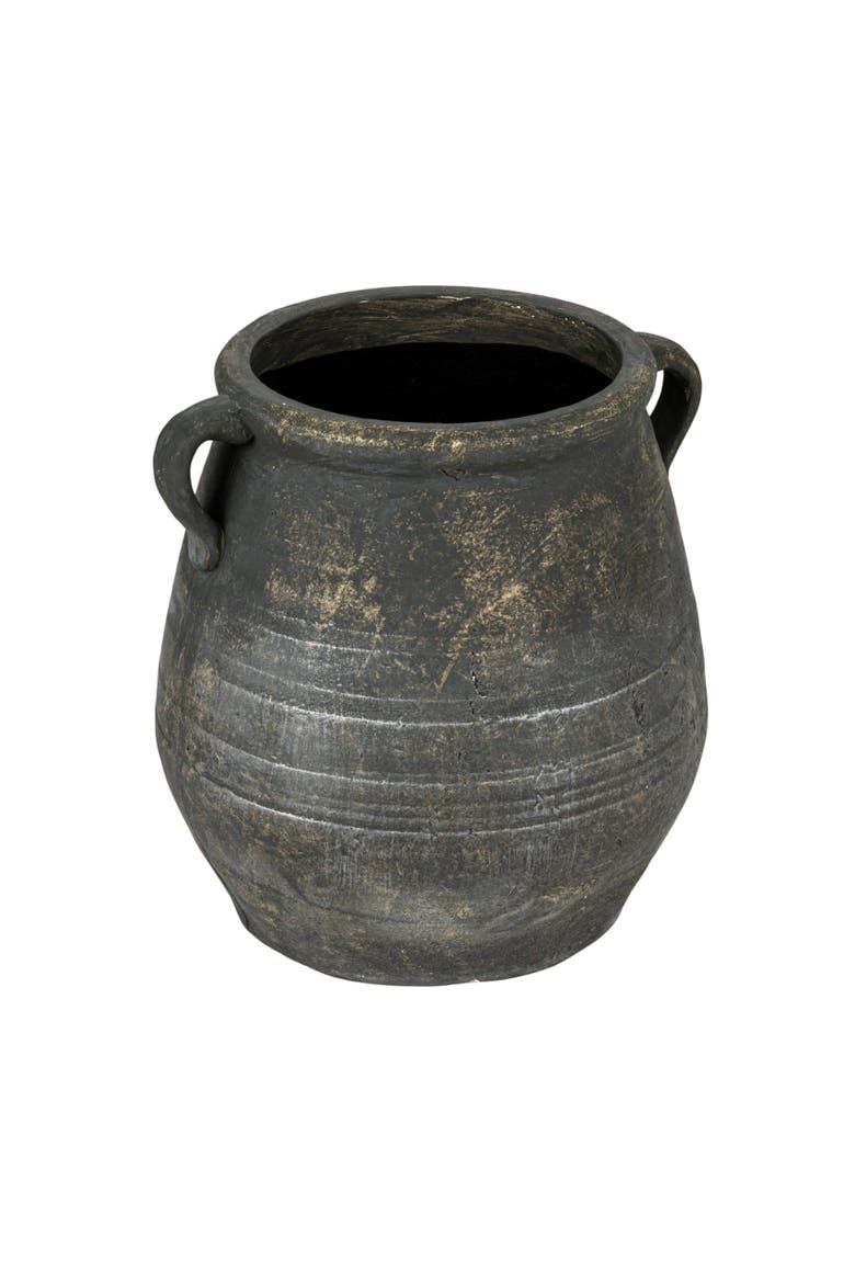 Whitewashed Terra-cotta Urn, Grey, Main, color, Grey