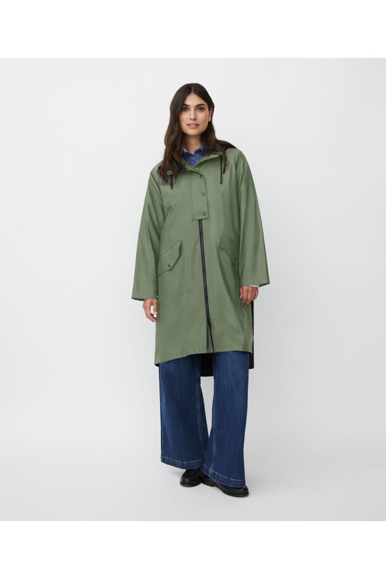 MaTheia Long Sleeve Hooded Coat, Main, color, Duck Green
