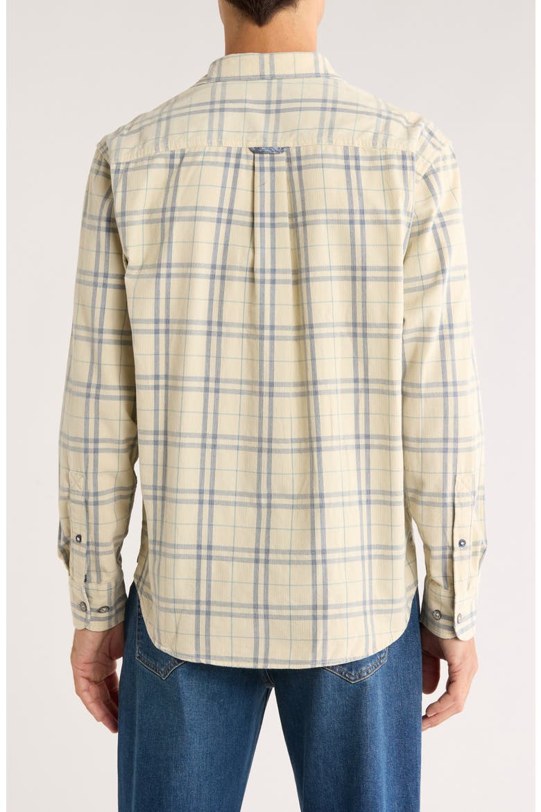 Coastline Cord Indio Plaid Cotton Corduroy Button-Up Shirt, Alternate, color, CLOUD CREAM