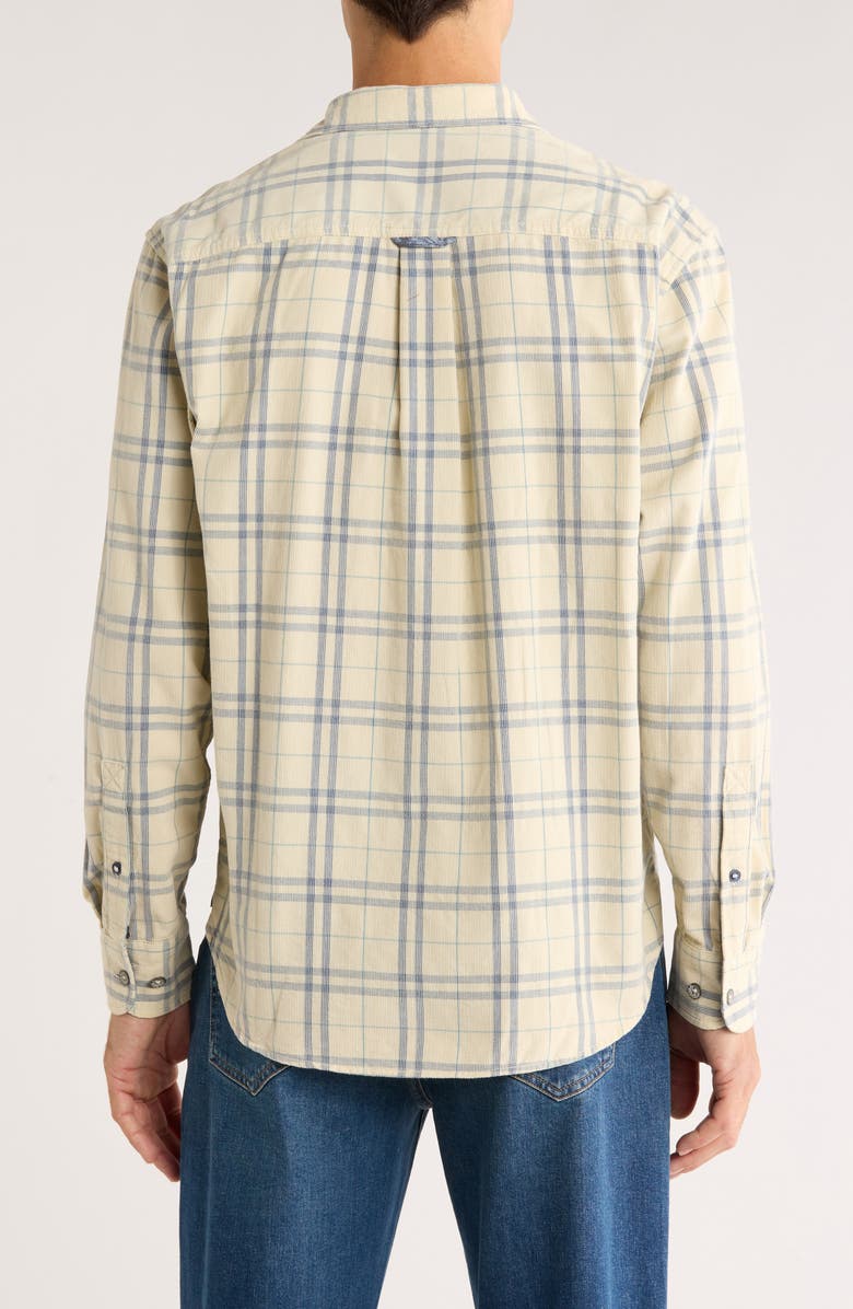 Tommy Bahama Coastline Cord Indio Plaid Cotton Corduroy Button-Up Shirt, Alternate, color, Cloud Cream