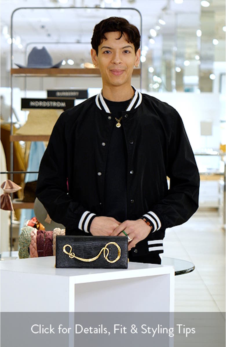 Twisted Side Handle Leather Clutch, sales video thumbnail