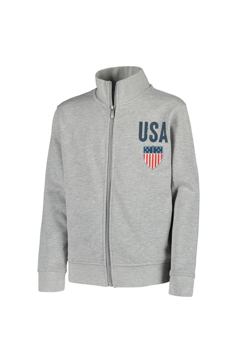 Outerstuff Youth Gray Team USA Vintage Americana Full-Zip Jacket, Alternate, color, 