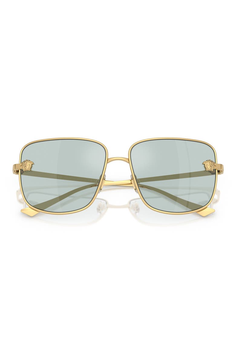 59mm Square Sunglasses, Alternate, color, GOLD/ AQUA