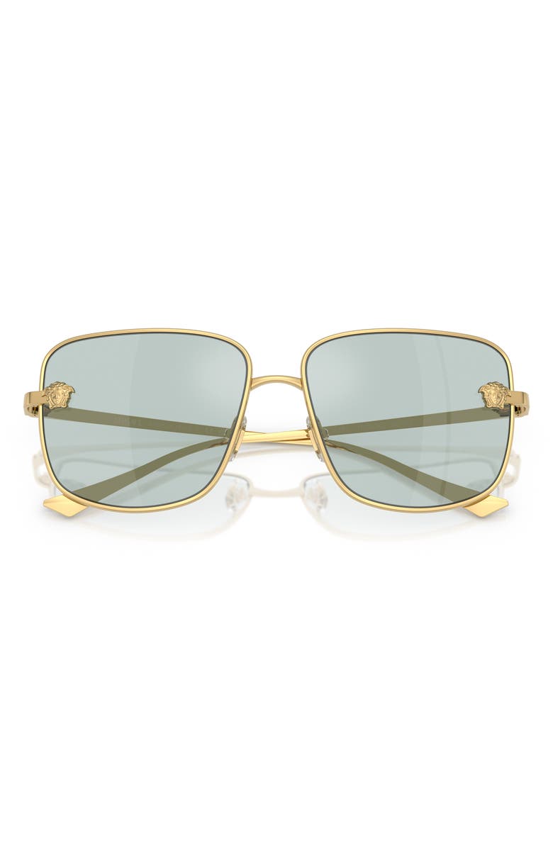 Versace 59mm Square Sunglasses, Alternate, color, Gold/ Aqua