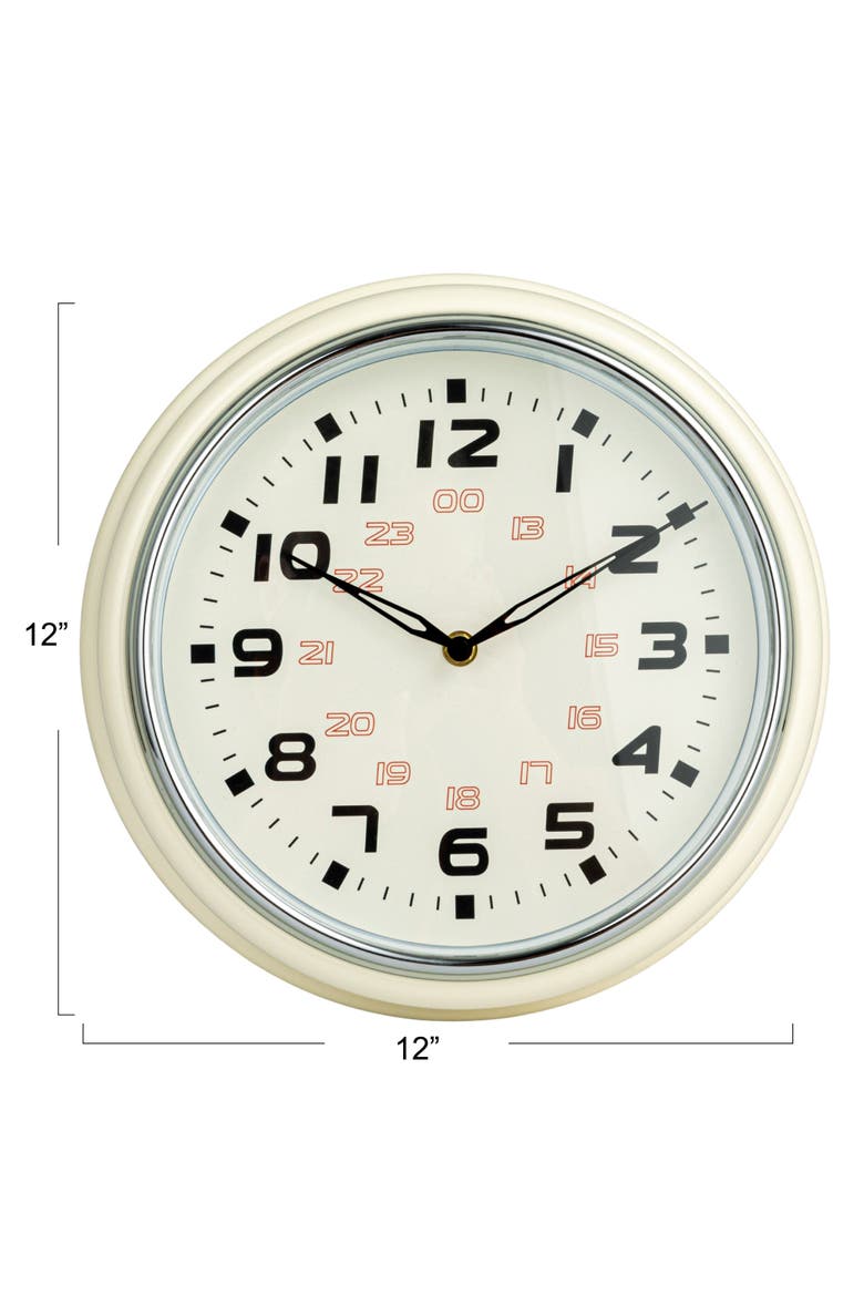 Chic Round Wall Clock, Cream, Alternate, color, Cream