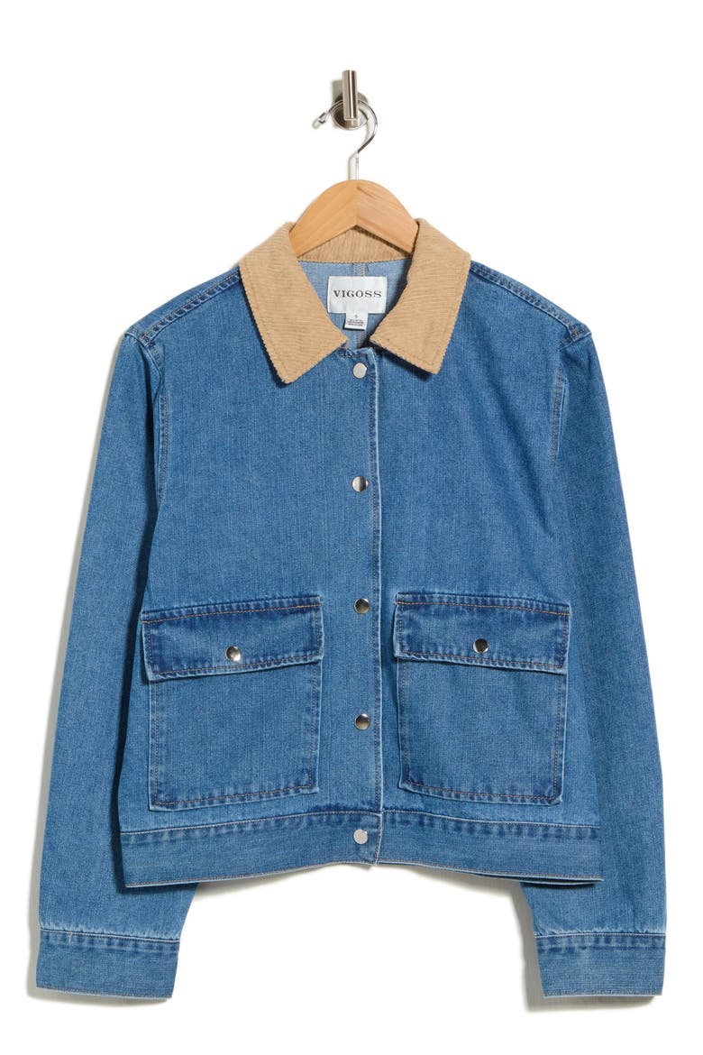 Denim Barn Jacket, Main, color, MEDIUM WASH