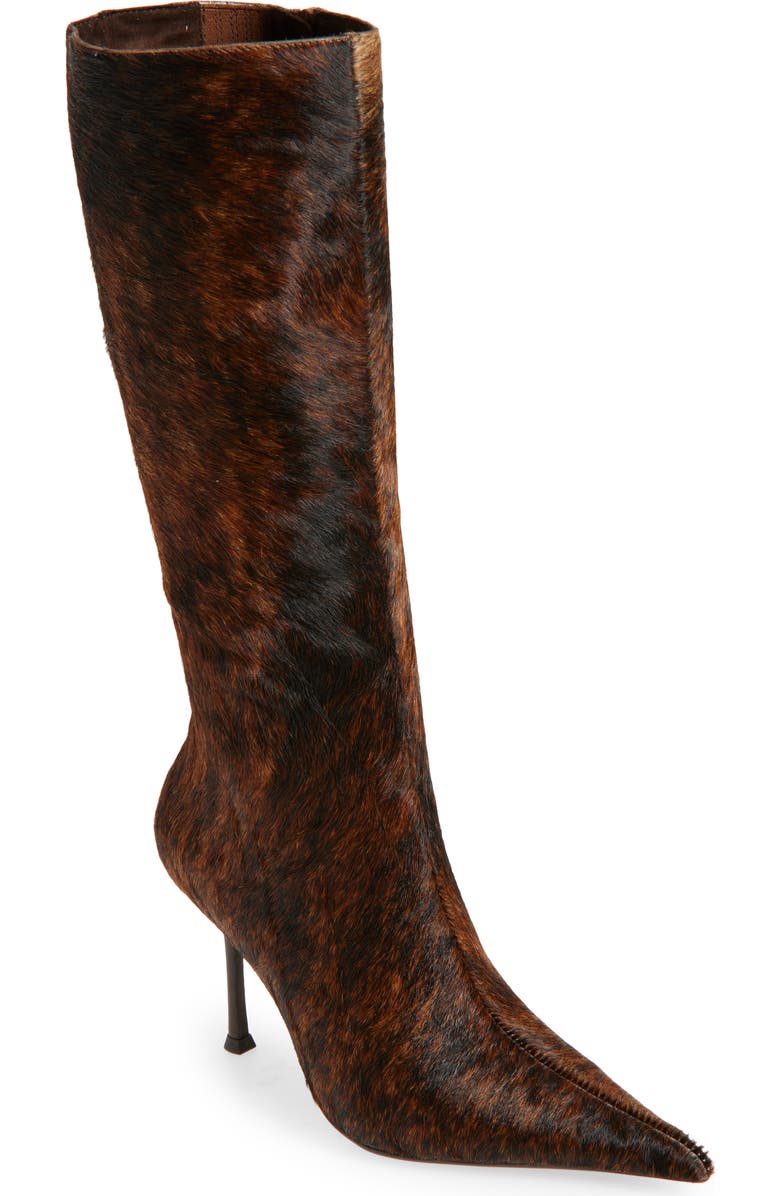 Jeffrey Campbell Darling Pointed Toe Boot, Main, color, Black Brown Longhair