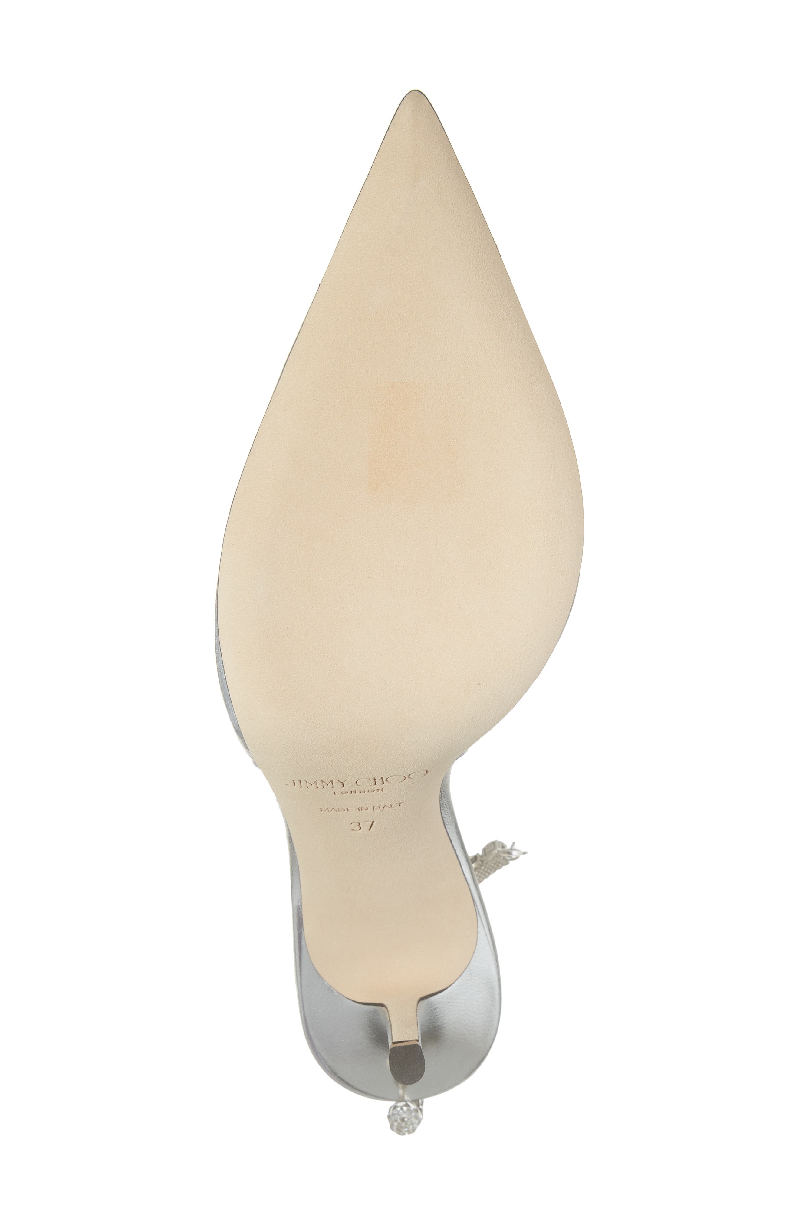 Jimmy Choo Saeda Glitter Crystal Ankle Strap Pointed Toe Pump, Alternate, color, 