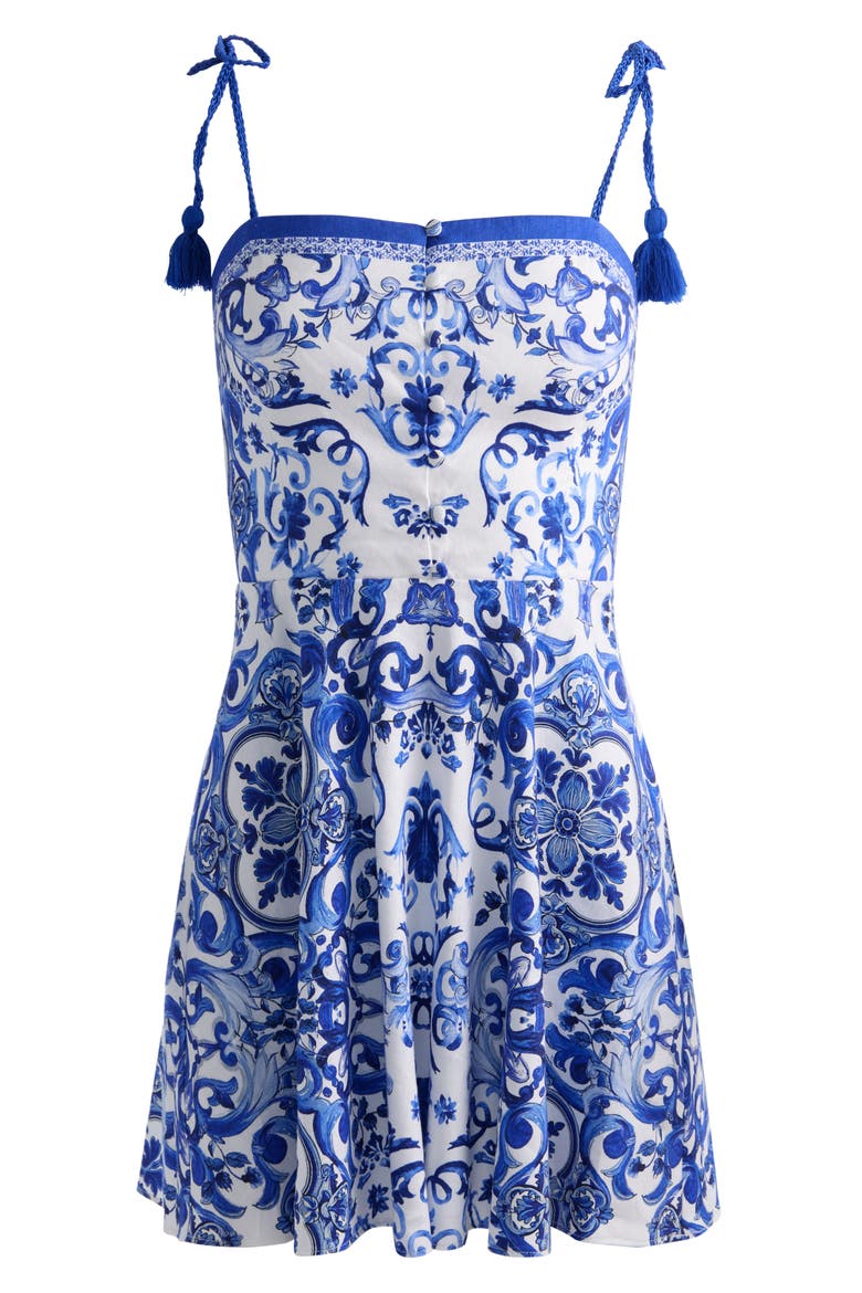 Glinda Tassel Strap Linen Blend Minidress, Alternate, color, SOLSTICE