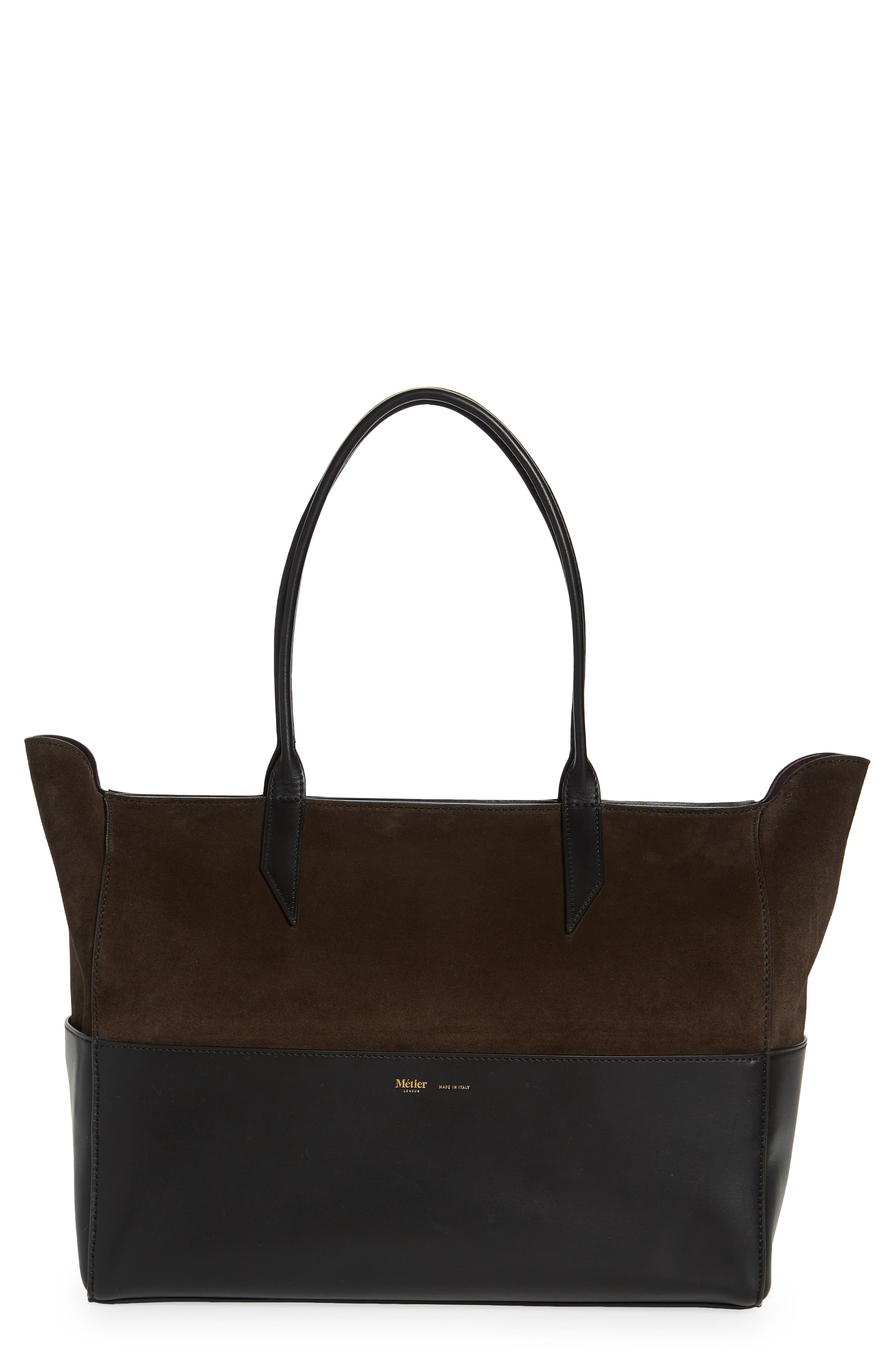Métier London Small Incognito Cabas Leather Tote, Main, color, 