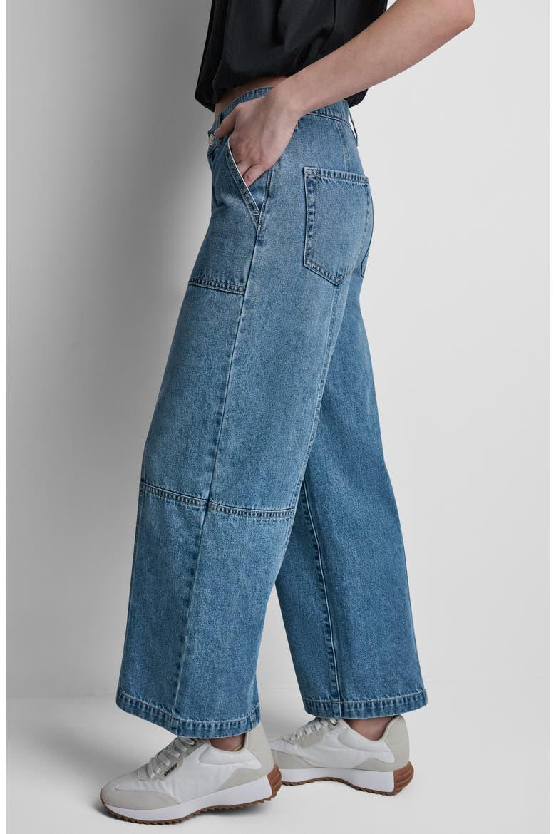 High Waist Ankle Wide Leg Utility Jeans, Alternate, color, WATERFALL