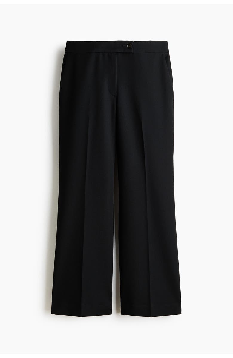 H&M Bootcut Ankle-length Trousers, Alternate, color, Black