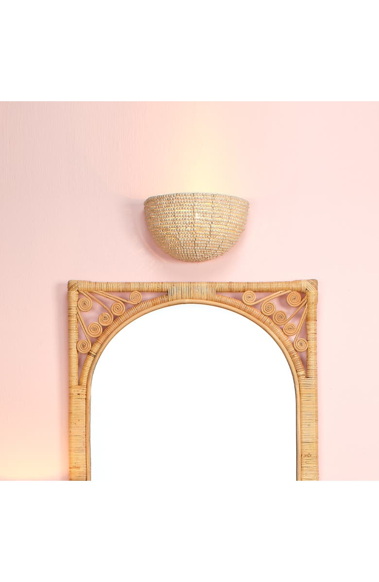 JAMIE YOUNG Barnacle 1-Light Beaded Demi Lune Wall Sconce, Natural, Alternate, color, Natural