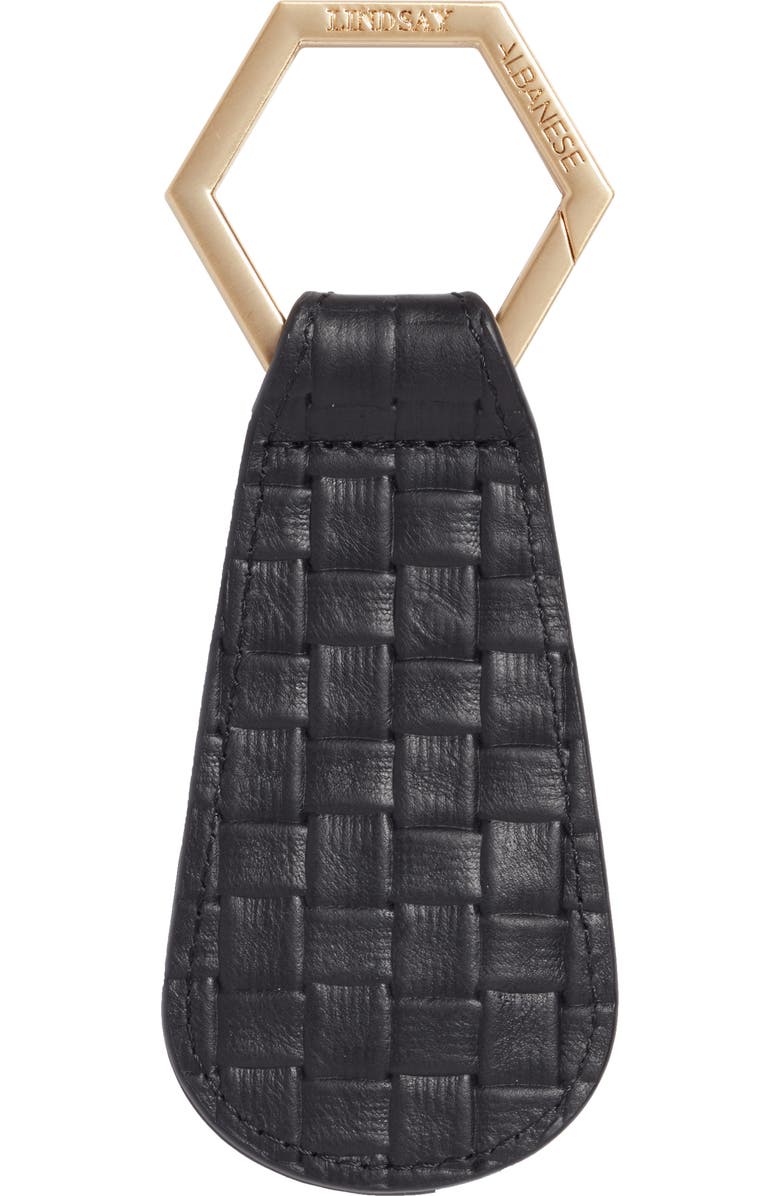 Lindsay Albanese TOPTOTE Leather Hat Holder, Alternate, color, Black/ Brushed Gold