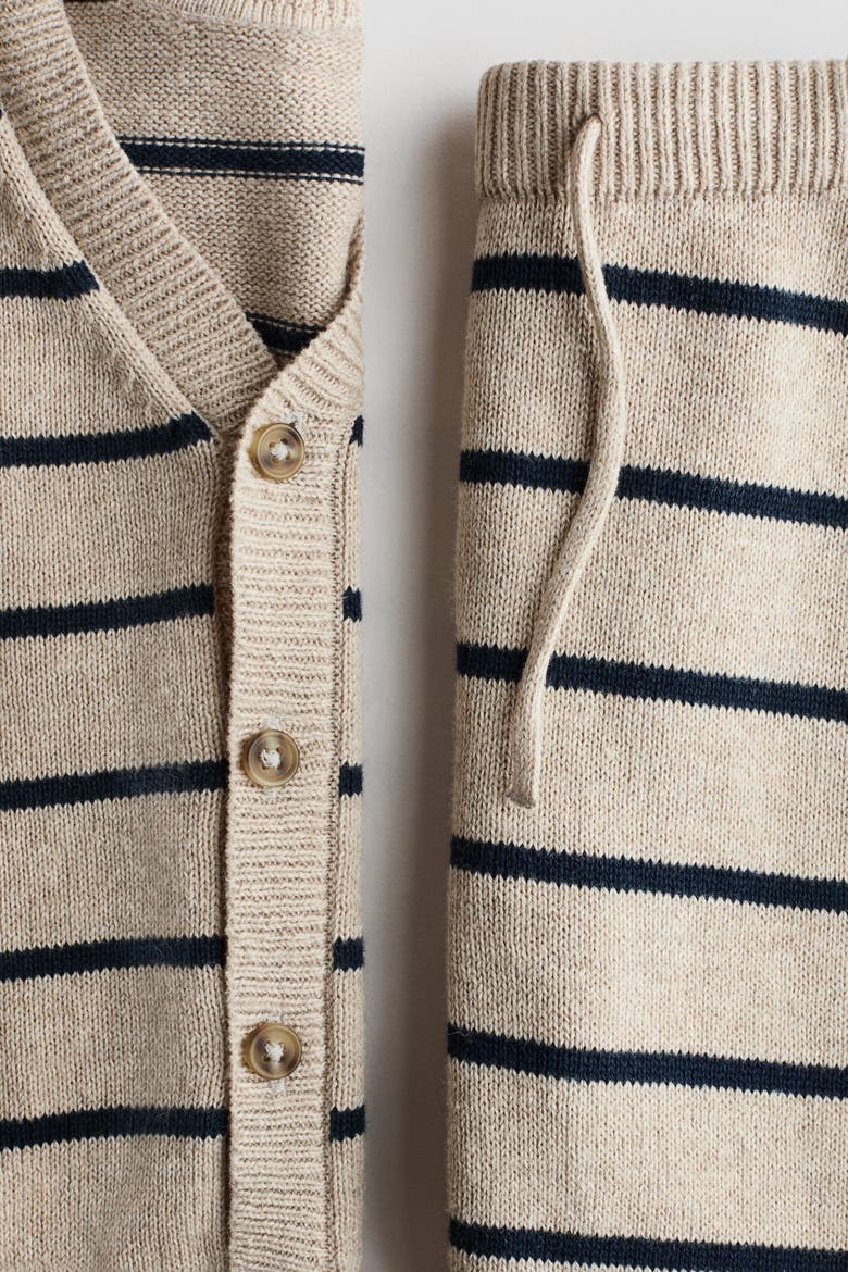 2-piece Cotton-knit Set, Alternate, color, Beige/blue striped