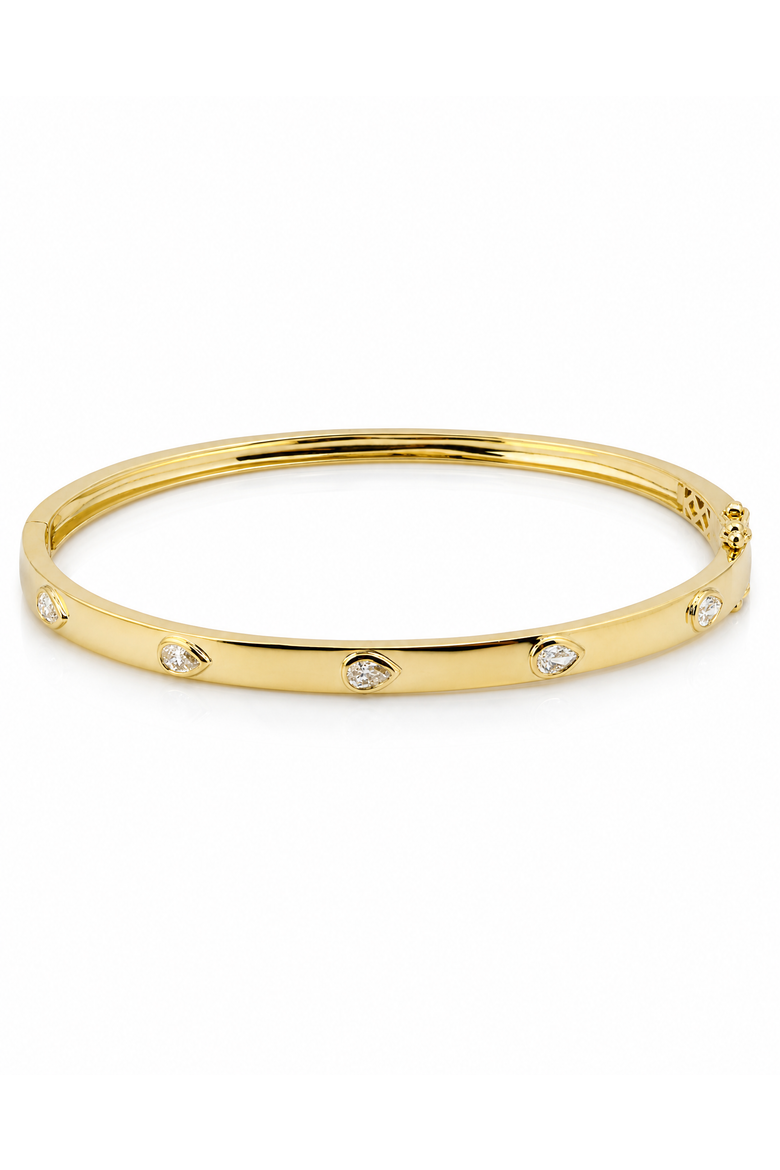Diamond Pear Bezel Scattered Bracelet 14K, Main, color, 14K Gold