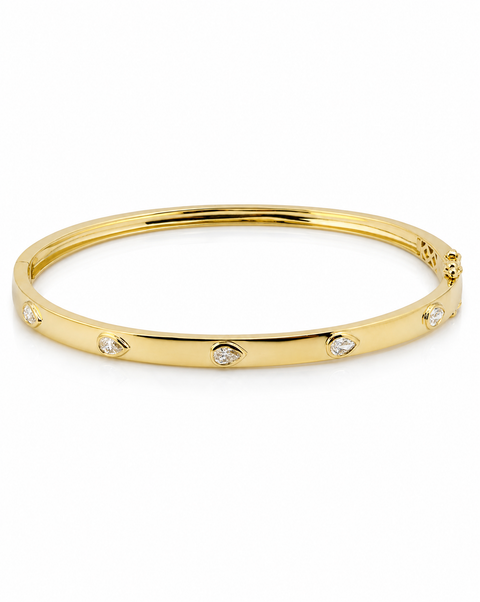 Diamond Pear Bezel Scattered Bracelet 14K