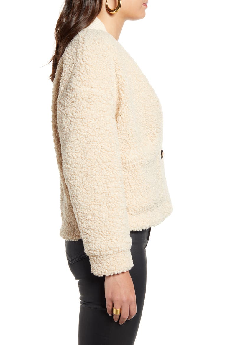 Annika Short Teddy Jacket, Alternate, color, OATMEAL
