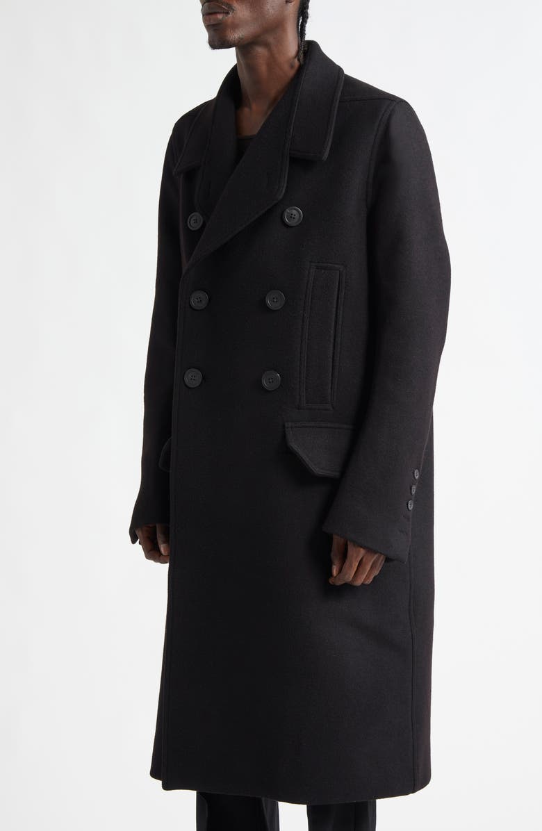 Rick Owens Porterville Melton Wool Officer Coat, Alternate, color, 