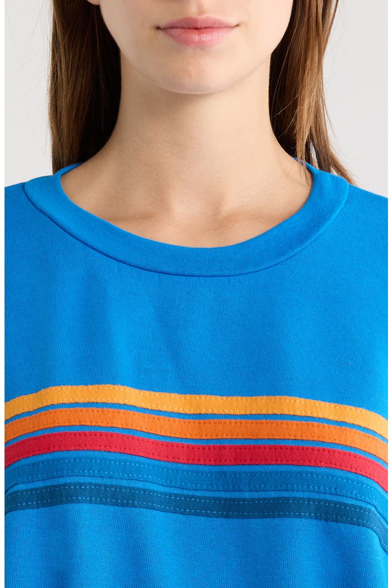 5-Stripe Crewneck Sweatshirt, Alternate, color, OCEAN