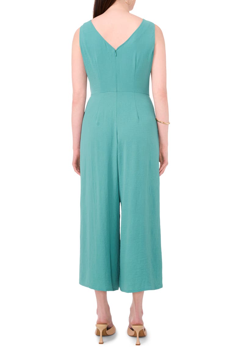 Tie Front Wide Leg Jumpsuit, Alternate, color, BRIGHT AQUA