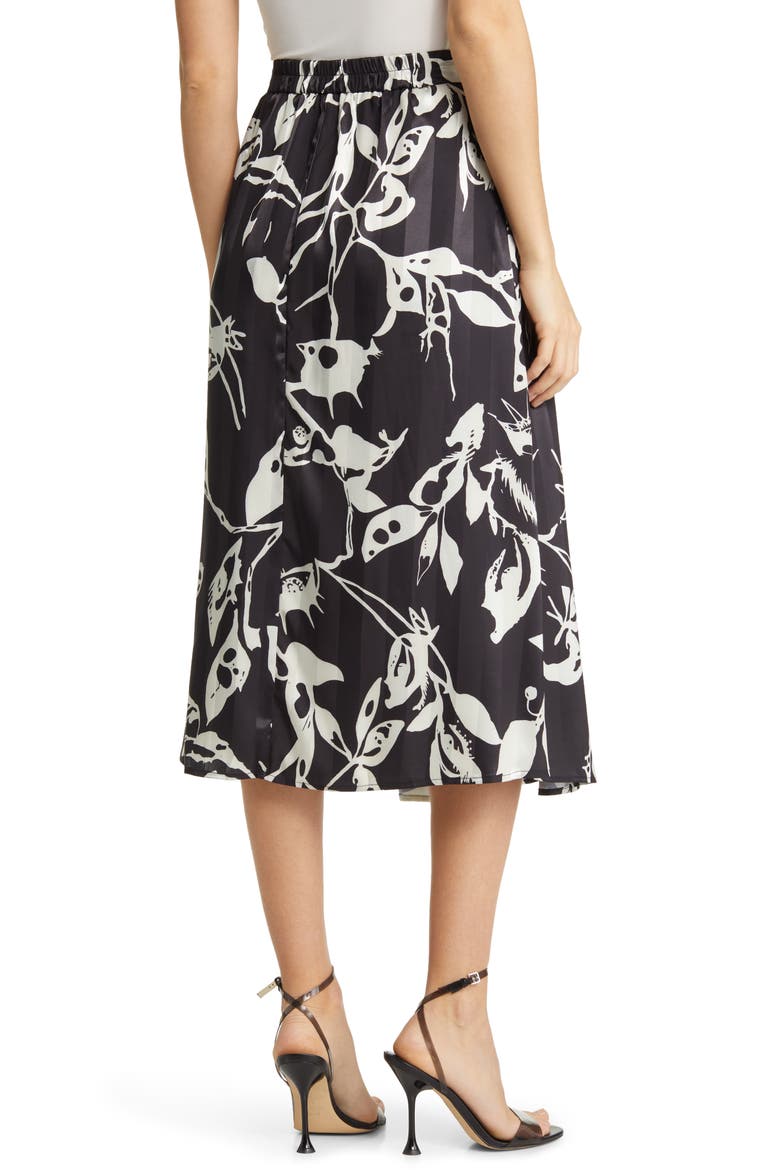 Ryan Floral Midi Skirt, Alternate, color, BLACK