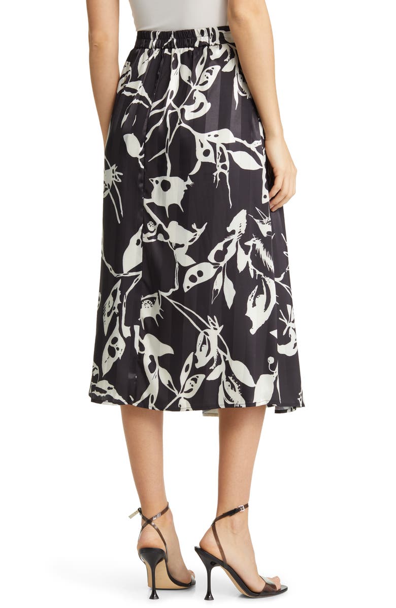 NIKKI LUND Ryan Floral Midi Skirt, Alternate, color, Black