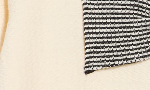 Adrianna Papell Contrast Tipped Bow Sweater In Multi