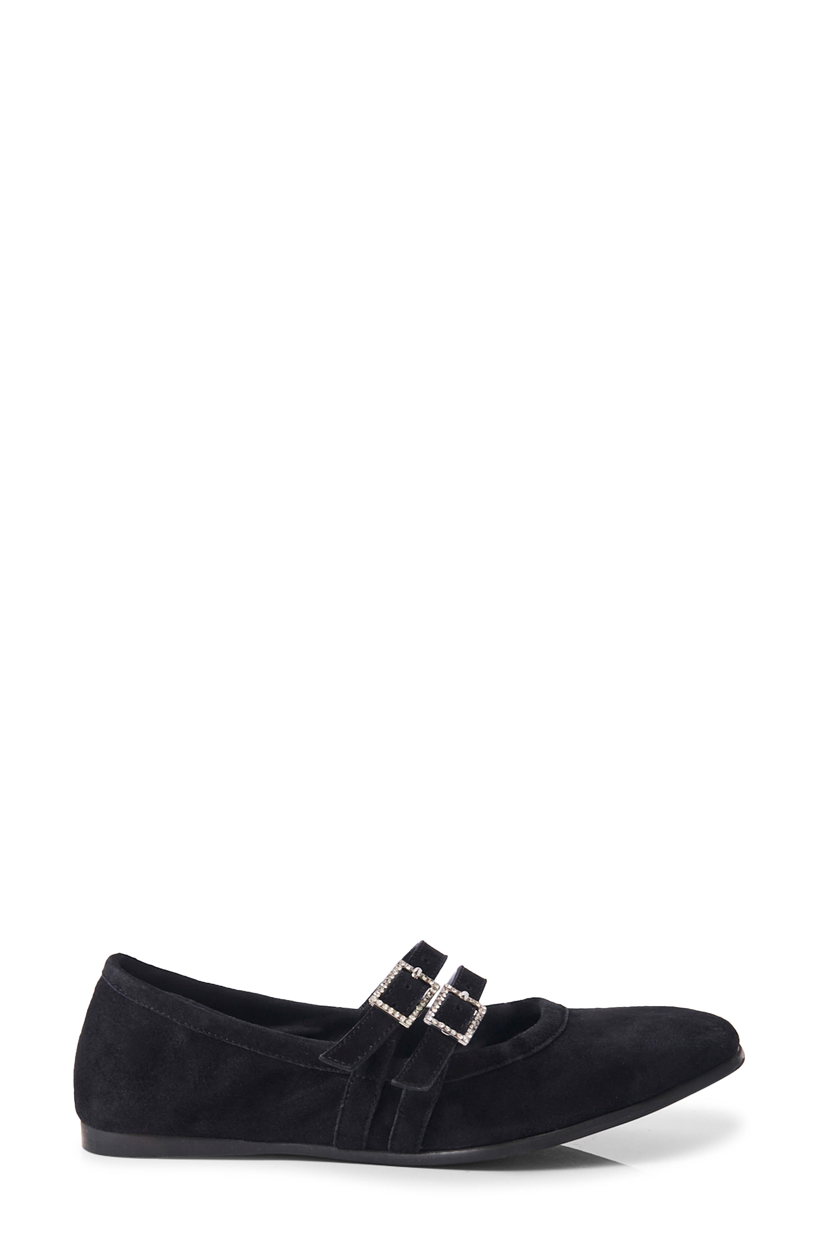 Free People Gemini Rhinestone Buckle Ballet Flat, Alternate, color, 
