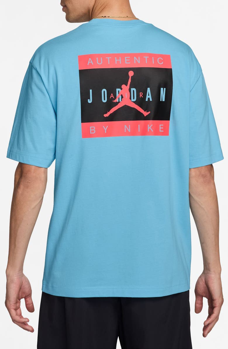 Jordan MJ Brand Authentic Graphic T-Shirt, Alternate, color, Blue Chill/ Hot Lava