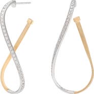 Marco Bicego Marrakech Pavé Diamond Twist Hoop Earrings