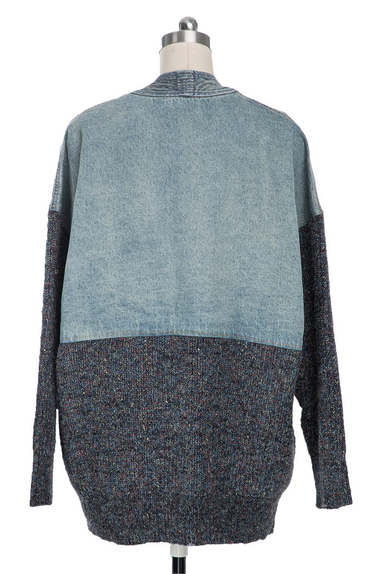 Denim Knit Topper Jacket, Alternate, color, BLUE