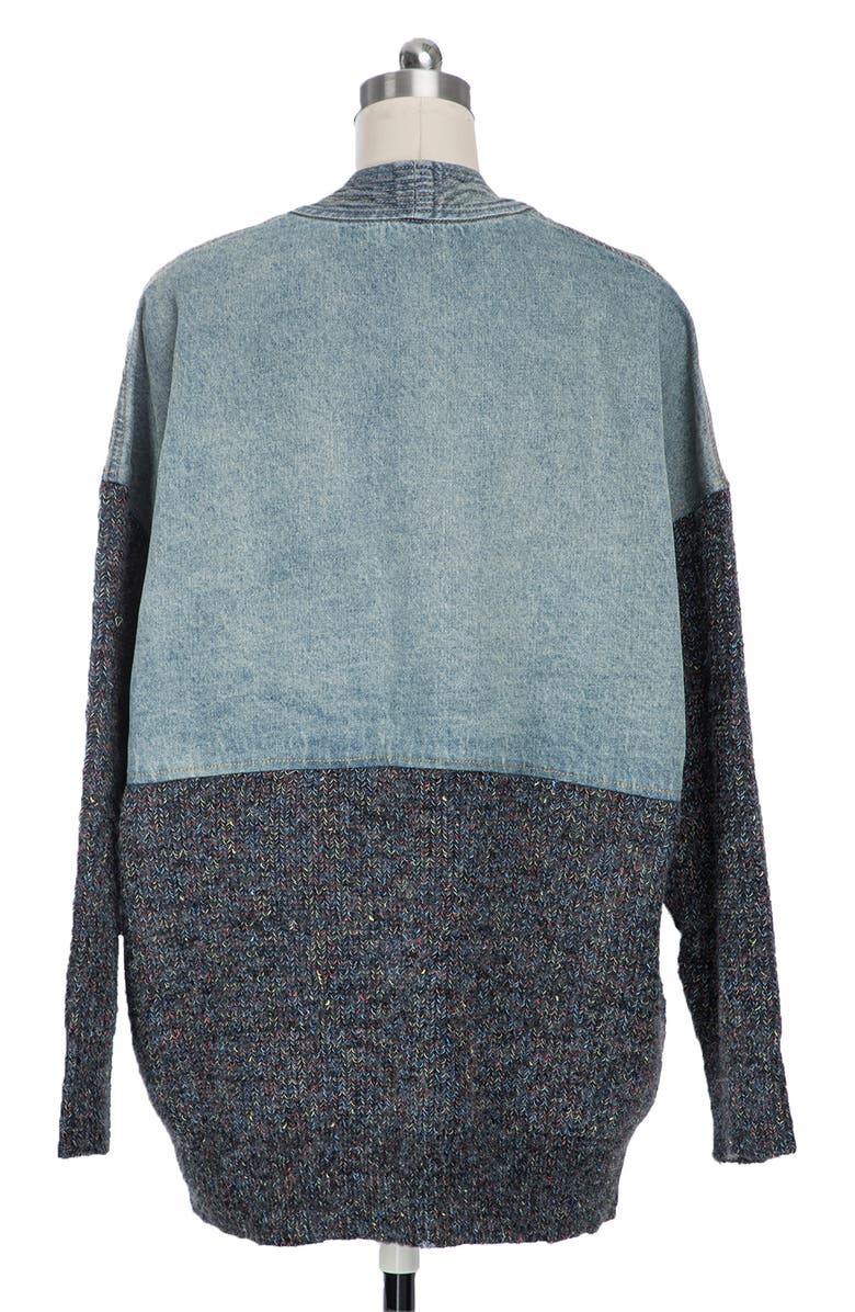 SAACHI Denim Knit Topper Jacket, Alternate, color, Blue