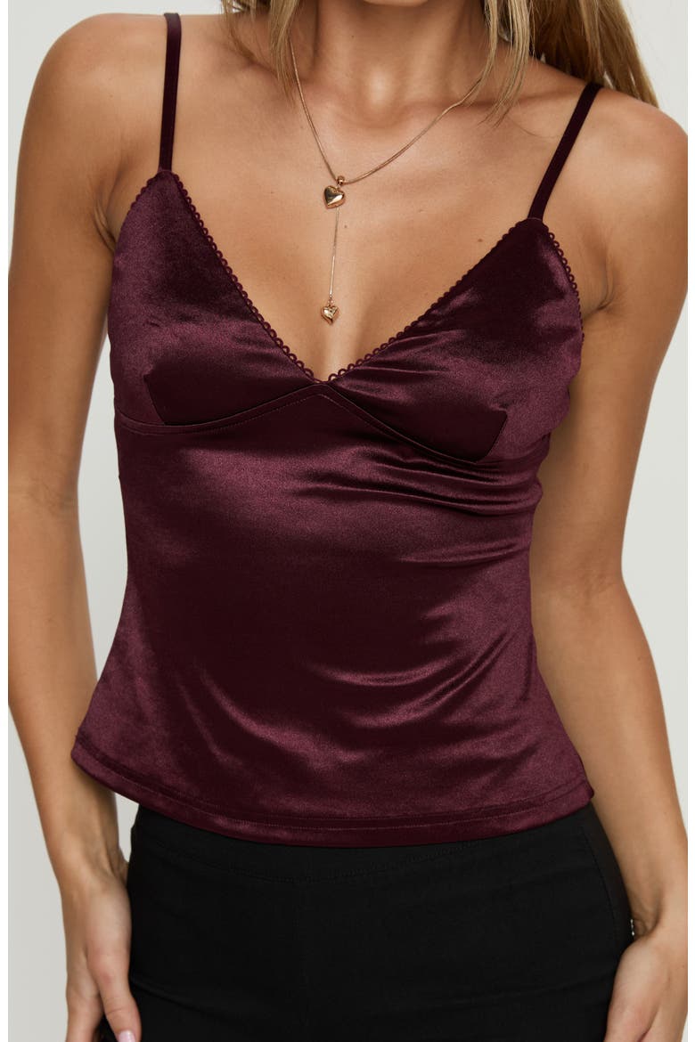 Lunetta Satin Camisole, Alternate, color, BURGUNDY
