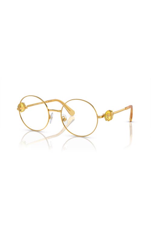 Swarovski 53mm Round Optical Glasses In Gold