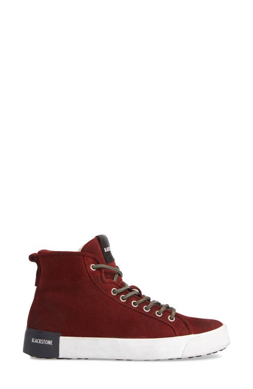 Blackstone Ql70 Genuine Shearling Lined Sneaker In Burgundy
