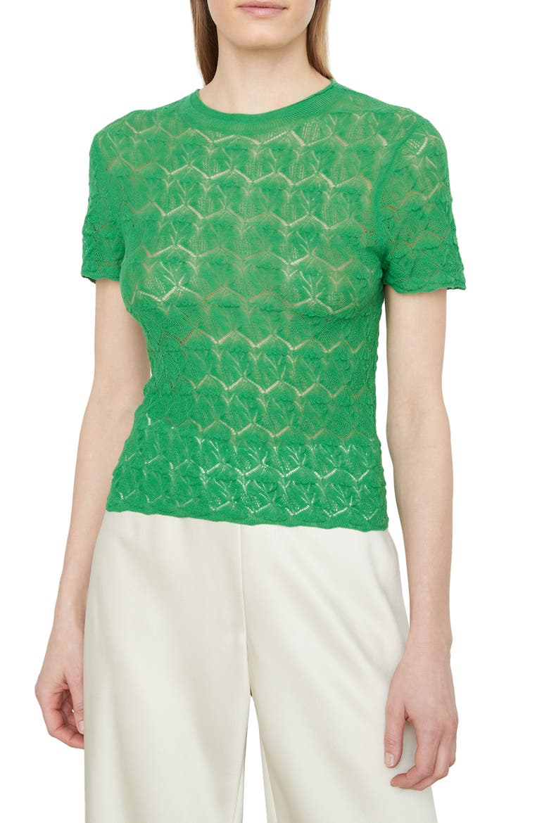 Short Sleeve Cotton Sweater, Main, color, GARDEN