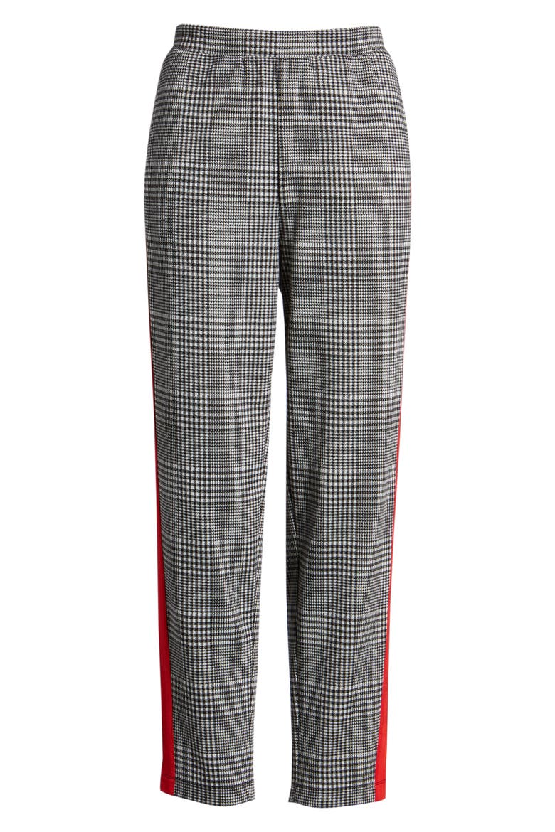 Side Stripe Glen Plaid Pants, Alternate, color, BLACK GLEN CHECK