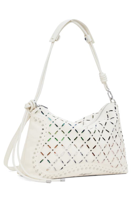 Desigual Medium Perforated Crossbody Bag In Beige