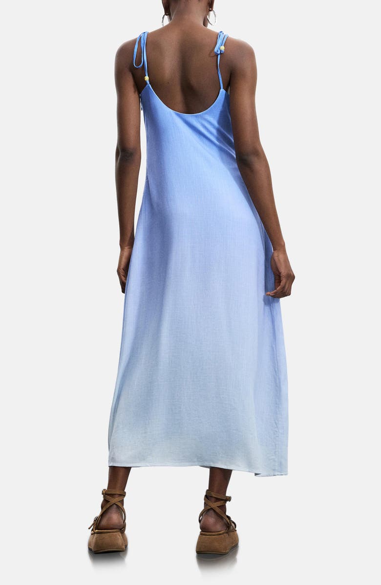Desigual Tie Strap Maxi Dress, Alternate, color, 