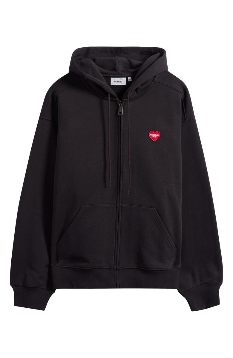 Carhartt Work In Progress Heart II Hartt Zip-Up Graphic Hoodie, Alternate, color, Black