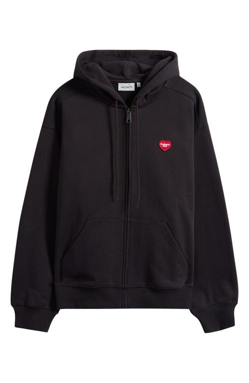 Carhartt Work In Progress Heart Ii Hartt Zip-up Graphic Hoodie In Black