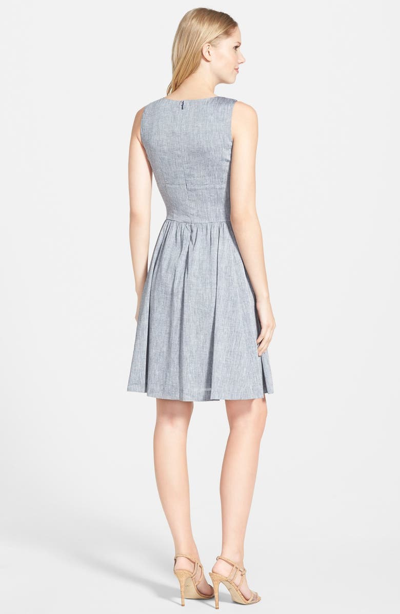Halogen<sup>®</sup> Linen Blend Fit & Flare Dress, Alternate, color, 