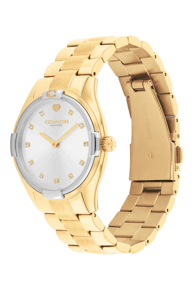 Brooks Goldtone Bracelet Watch, 34mm, Alternate, color, GOLD