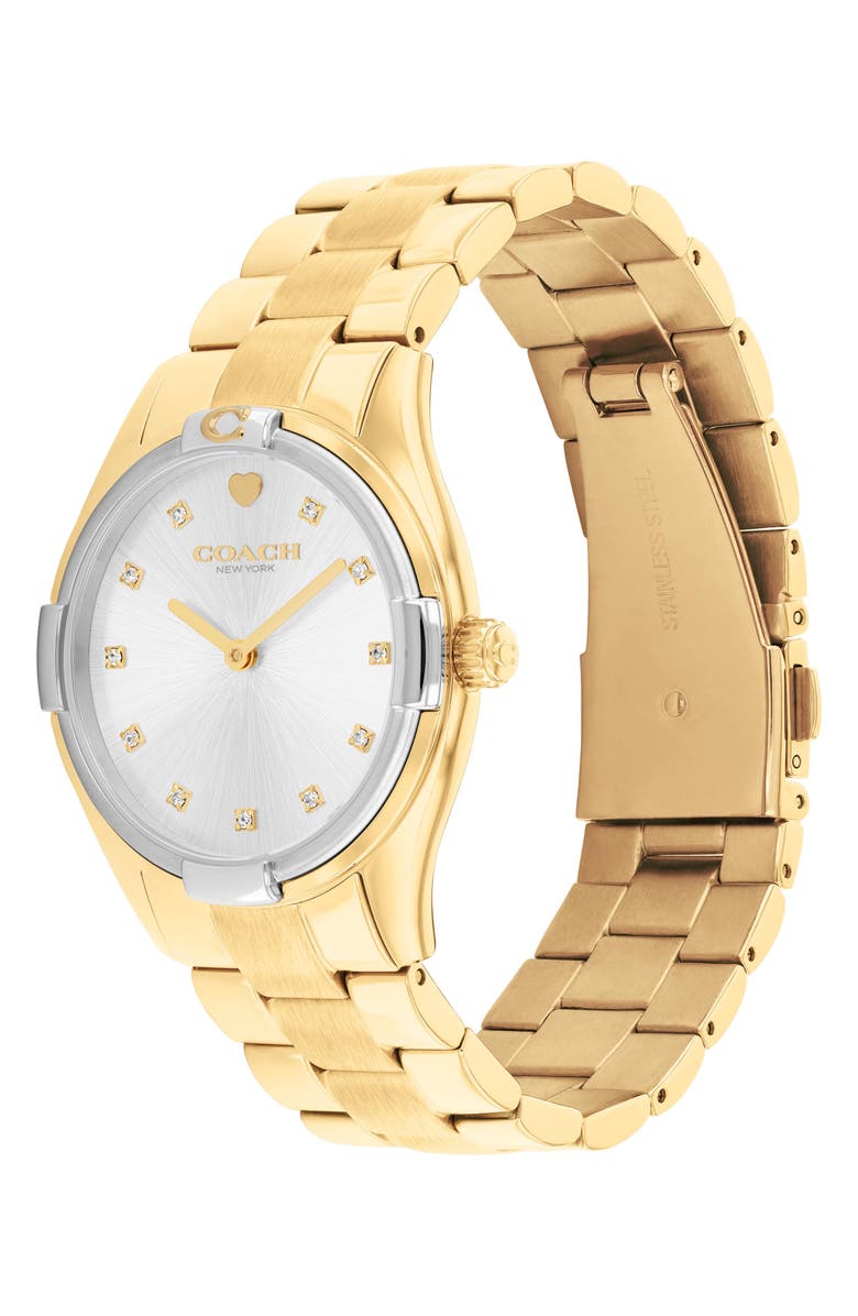 COACH Brooks Goldtone Bracelet Watch, 34mm, Alternate, color, Gold
