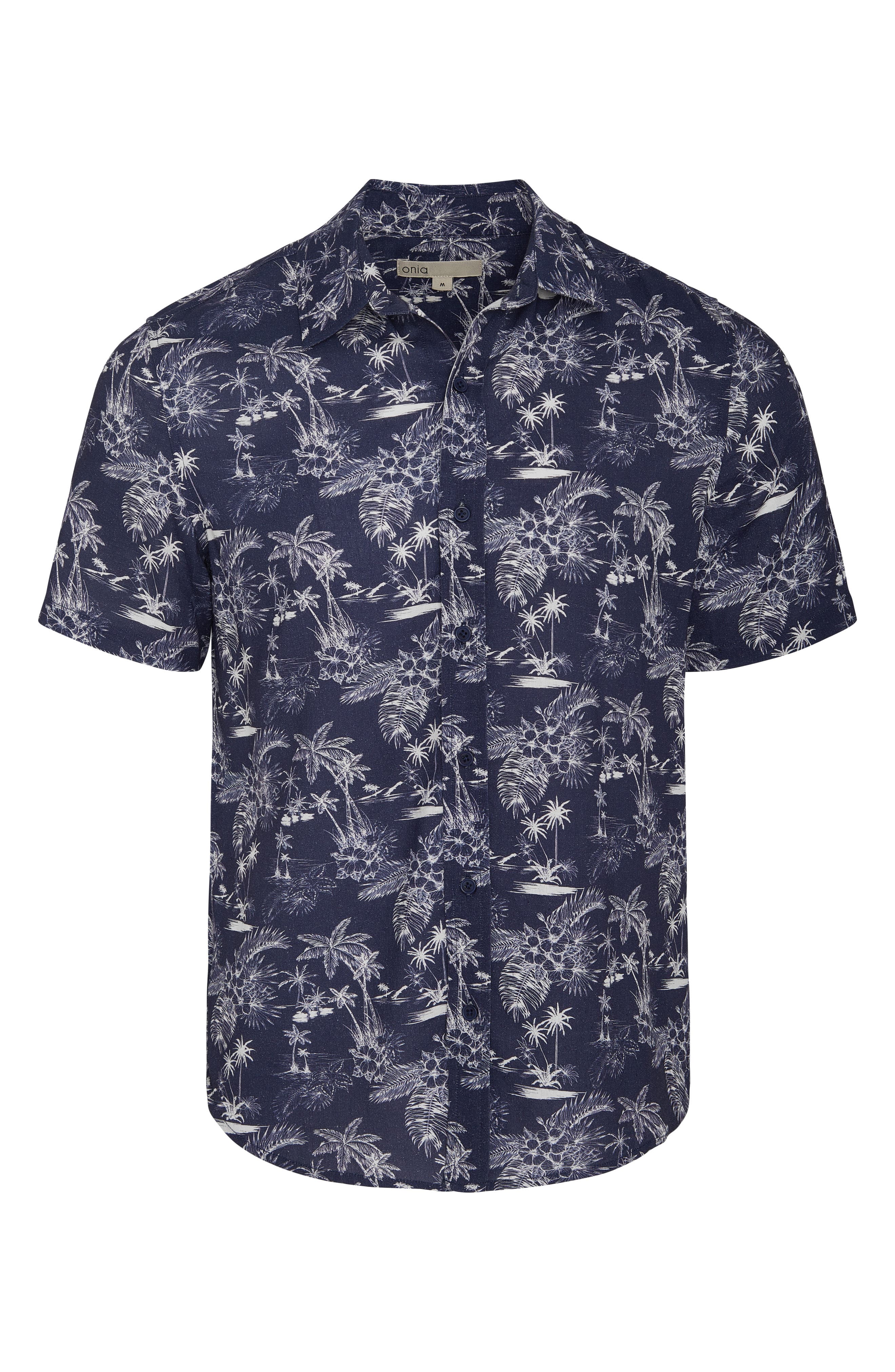 Short Sleeve Linen Blend Button-Up Shirt - image 2