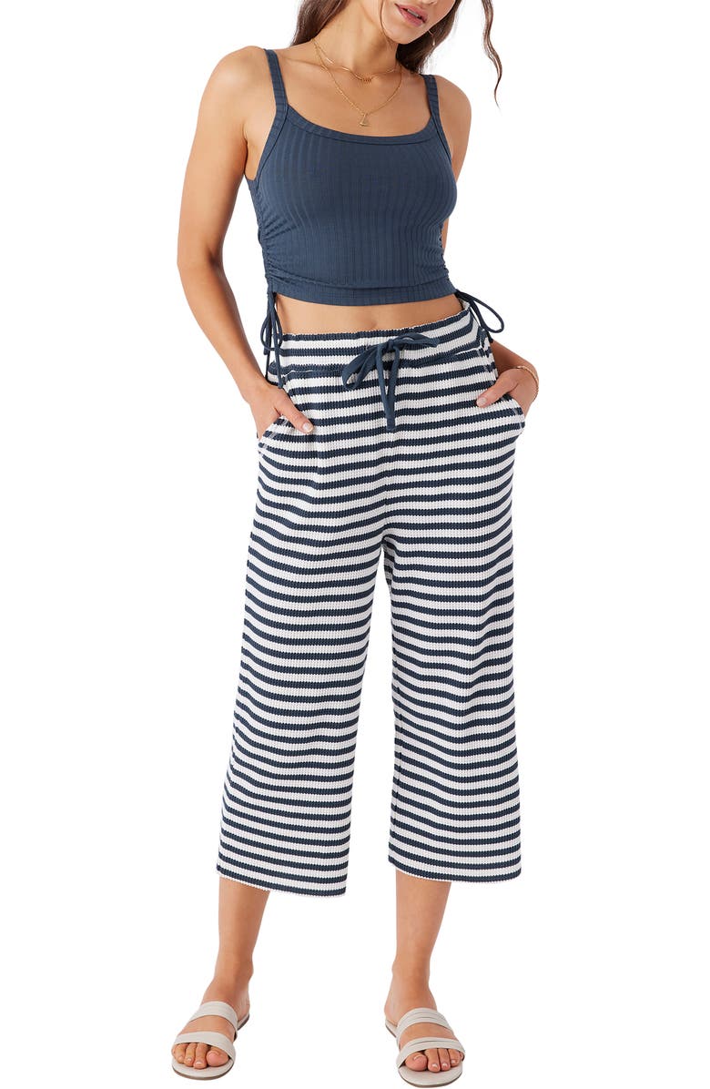O'Neill Tour Stripe Waffle Knit Crop Pants, Alternate, color,