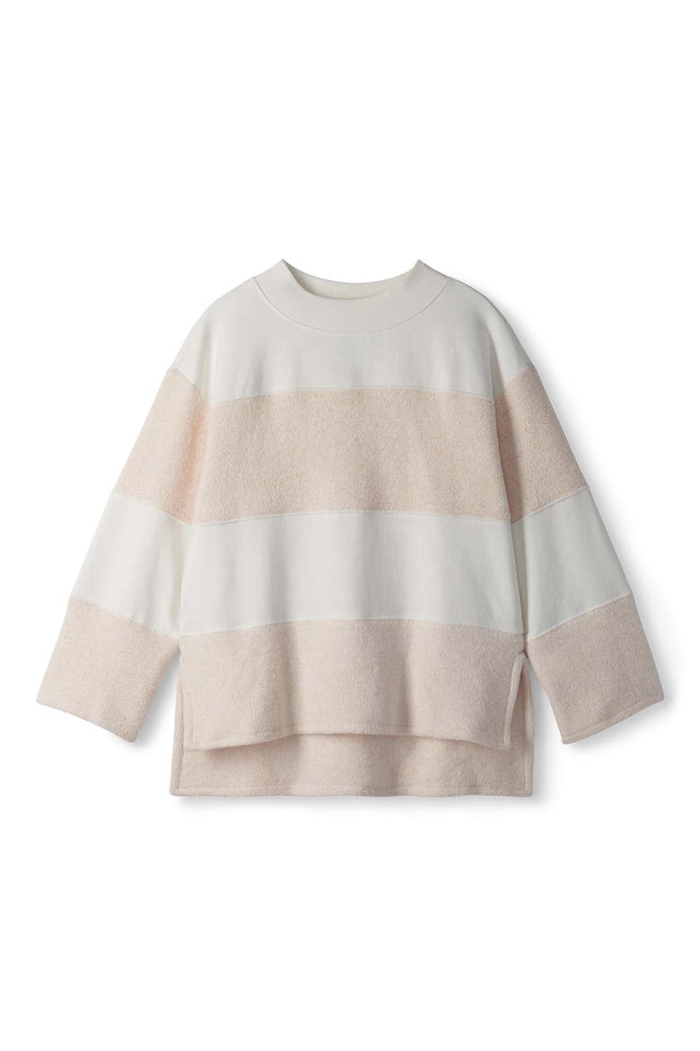 Textured Long Sleeve Stripe Top, Alternate, color, CAMI LACE